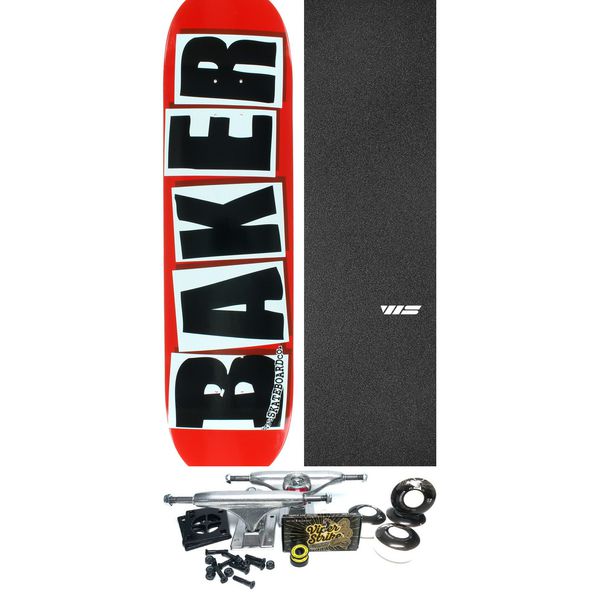 Baker Skateboards Brand Logo Red / Black Skateboard Deck - 7.88" x 31.75" - Complete Skateboard Bundle